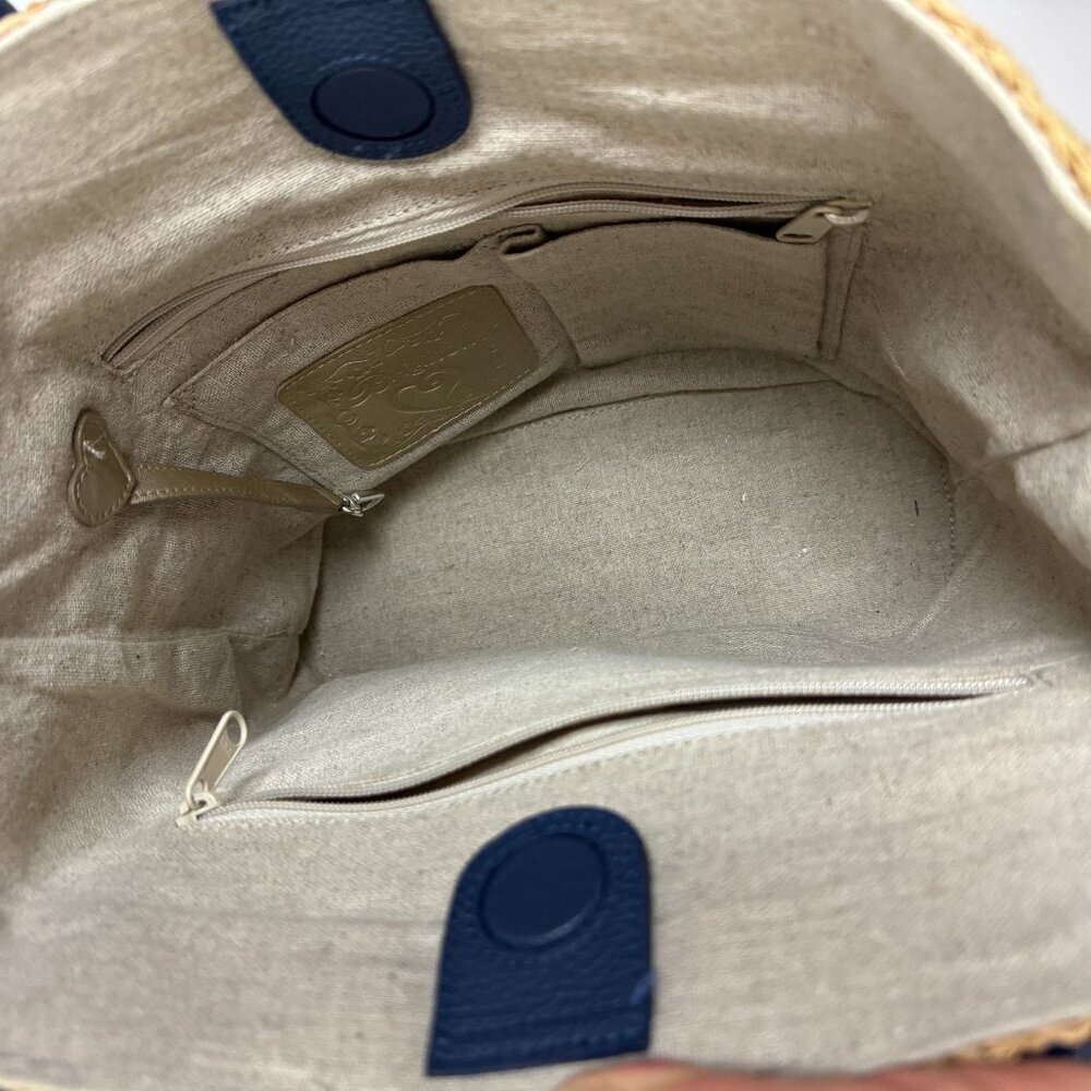 Brighton Woven Shoulder / Hand Bag Blue & Silver Details - Picture 7 of 9